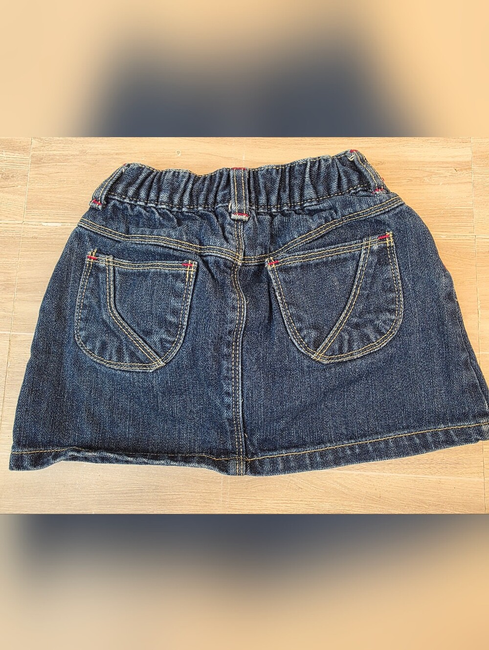 Girls 2T Gymboree Dark Blue Denim Skirt with Hippo Embroidery - Picture 3 of 4